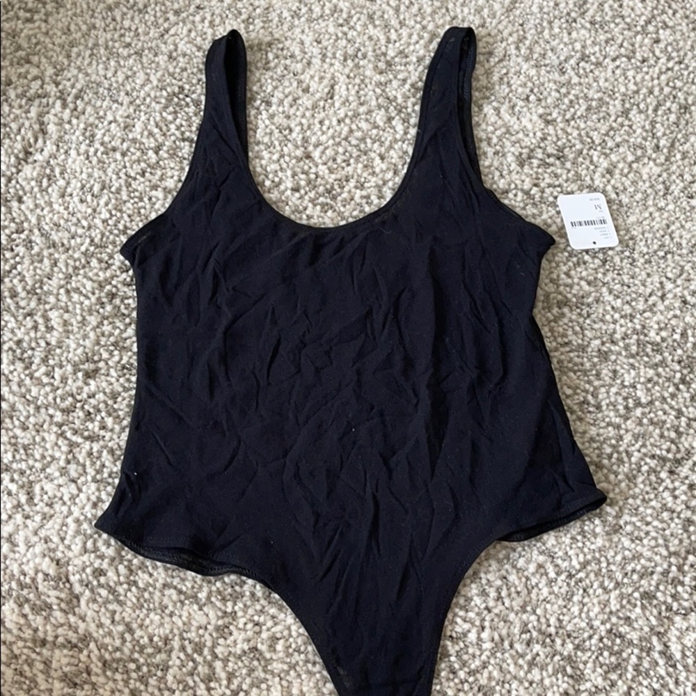 Free people intimate sheer black thong bodysuit
